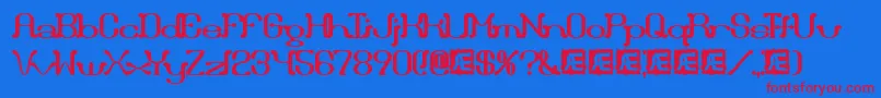 Draggleo Font – Red Fonts on Blue Background