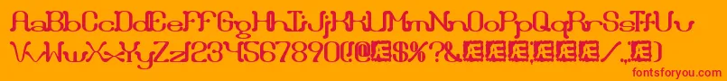 Draggleo-Schriftart – Rote Schriften auf orangefarbenem Hintergrund
