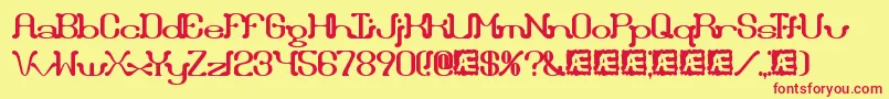 Шрифт Draggleo – красные шрифты на жёлтом фоне