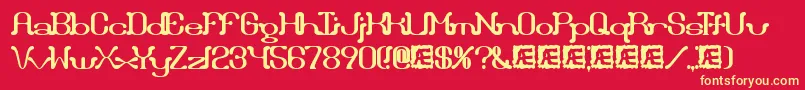 フォントDraggleo – 黄色の文字、赤い背景
