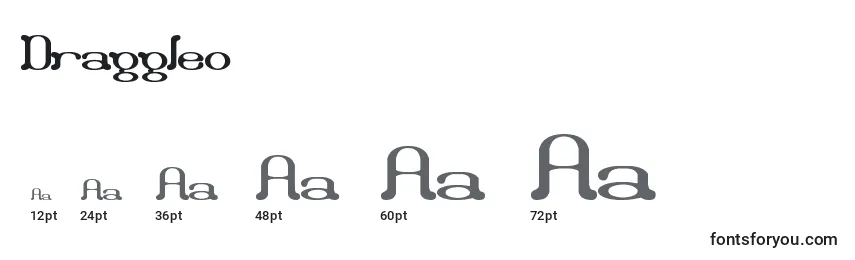 Размеры шрифта Draggleo