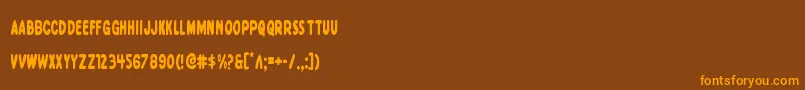 Excelsiorcomicscond Font – Orange Fonts on Brown Background