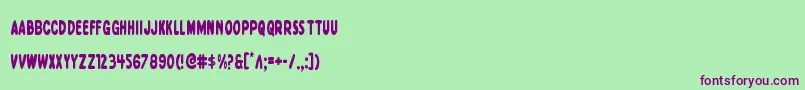 Excelsiorcomicscond Font – Purple Fonts on Green Background