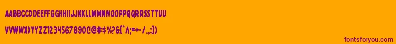 Excelsiorcomicscond Font – Purple Fonts on Orange Background