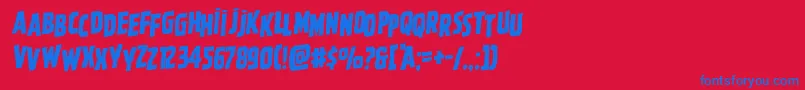 Ghoulishintentshiftrotal Font – Blue Fonts on Red Background