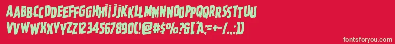 Ghoulishintentshiftrotal Font – Green Fonts on Red Background