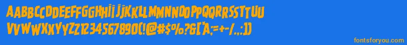 Ghoulishintentshiftrotal Font – Orange Fonts on Blue Background