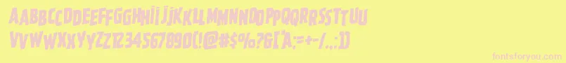Ghoulishintentshiftrotal-fontti – vaaleanpunaiset fontit keltaisella taustalla