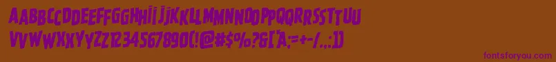 Ghoulishintentshiftrotal Font – Purple Fonts on Brown Background