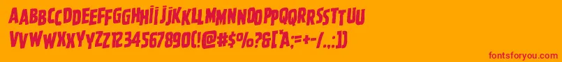 Ghoulishintentshiftrotal Font – Red Fonts on Orange Background