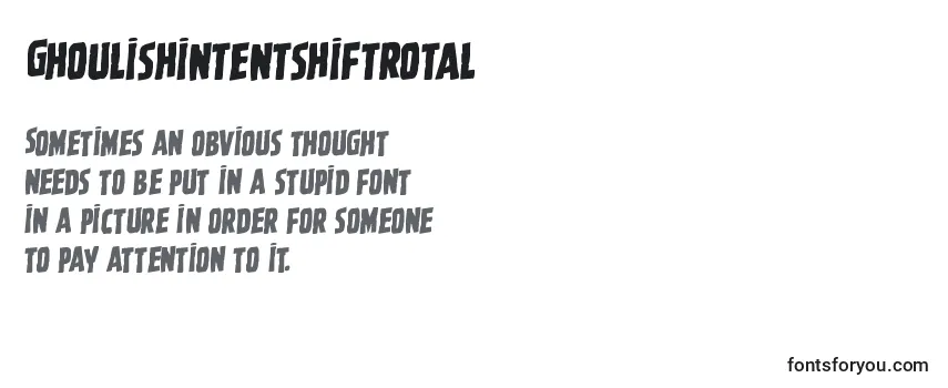 Review of the Ghoulishintentshiftrotal Font