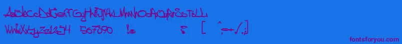 ggstock-Schriftart – Violette Schriften auf blauem Hintergrund