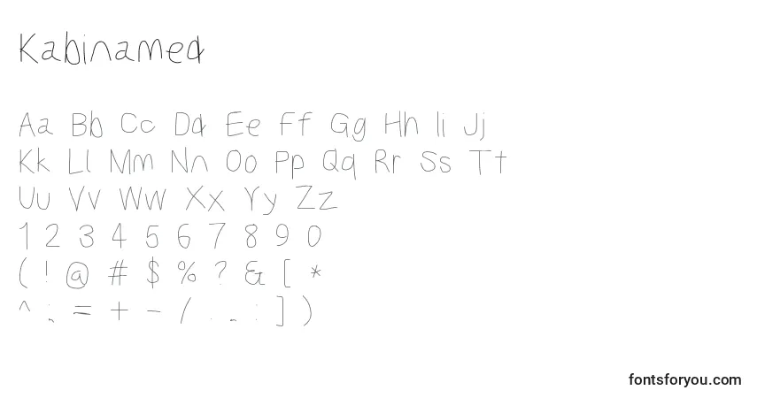 Kabinamed Font – alphabet, numbers, special characters