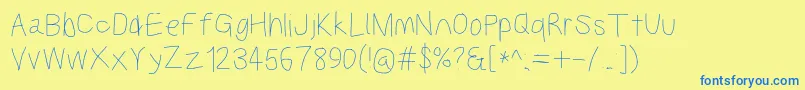 Kabinamed Font – Blue Fonts on Yellow Background