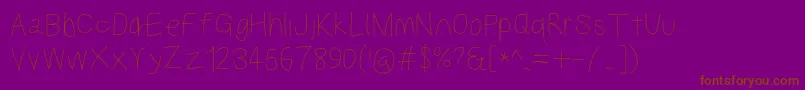 Kabinamed-Schriftart – Braune Schriften auf violettem Hintergrund