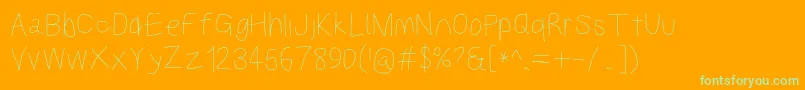 Kabinamed Font – Green Fonts on Orange Background