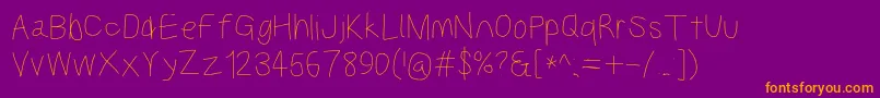 Kabinamed Font – Orange Fonts on Purple Background