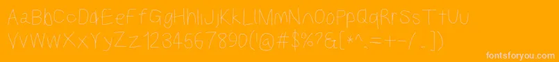 Kabinamed Font – Pink Fonts on Orange Background