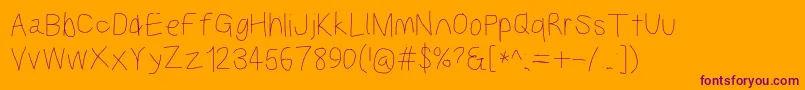 Kabinamed Font – Purple Fonts on Orange Background