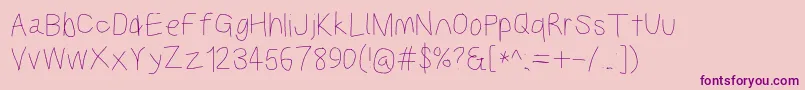 Kabinamed Font – Purple Fonts on Pink Background