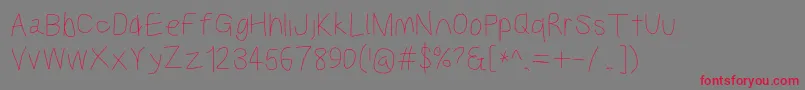 Kabinamed Font – Red Fonts on Gray Background
