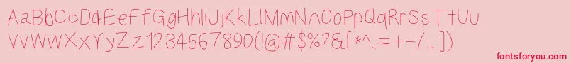 フォントKabinamed – ピンクの背景に赤い文字