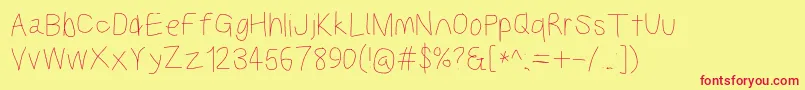Kabinamed Font – Red Fonts on Yellow Background