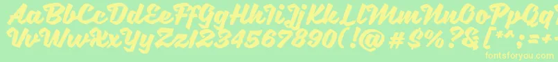SweetSorrow Font – Yellow Fonts on Green Background