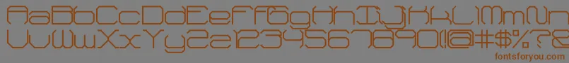 フォントFhReverse – 茶色の文字が灰色の背景にあります。
