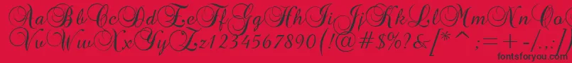 Fonte Brockscript – fontes pretas em um fundo vermelho