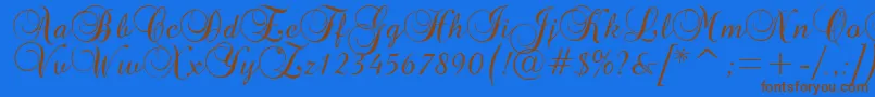 Police Brockscript – polices brunes sur fond bleu