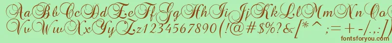 Brockscript Font – Brown Fonts on Green Background