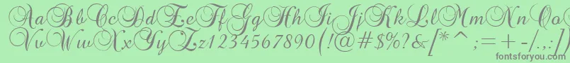 Brockscript Font – Gray Fonts on Green Background