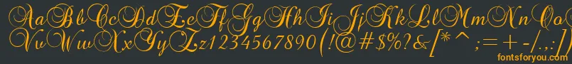 Brockscript Font – Orange Fonts on Black Background