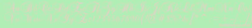 Brockscript Font – Pink Fonts on Green Background