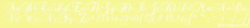 Brockscript Font – White Fonts on Yellow Background