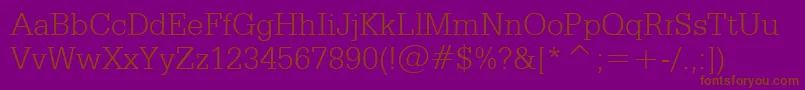 SerifaLightBt Font – Brown Fonts on Purple Background