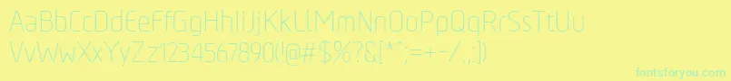 TadaoLight Font – Green Fonts on Yellow Background