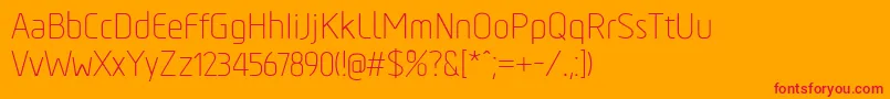 TadaoLight Font – Red Fonts on Orange Background