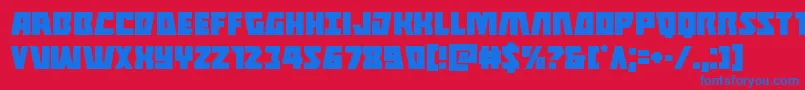 Halfshellhero Font – Blue Fonts on Red Background