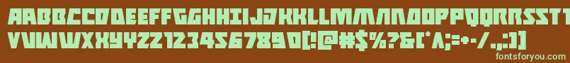 Halfshellhero-fontti – vihreät fontit ruskealla taustalla