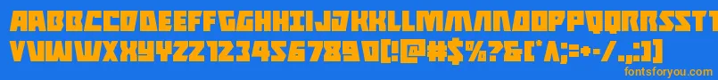 Halfshellhero Font – Orange Fonts on Blue Background