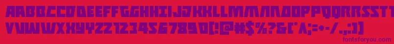 Halfshellhero-Schriftart – Violette Schriften auf rotem Hintergrund