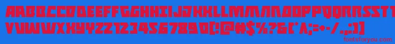 Halfshellhero Font – Red Fonts on Blue Background