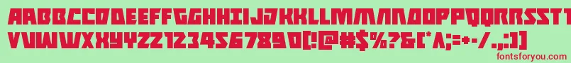 Halfshellhero-fontti – punaiset fontit vihreällä taustalla