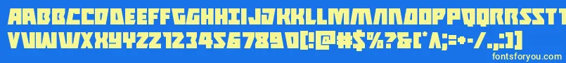 Halfshellhero Font – Yellow Fonts on Blue Background