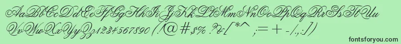 Шрифт OuvertureScript – чёрные шрифты на зелёном фоне