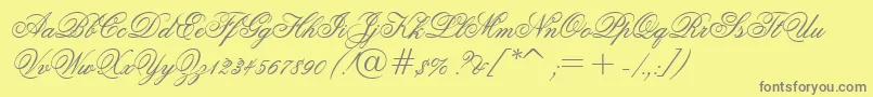 Шрифт OuvertureScript – серые шрифты на жёлтом фоне