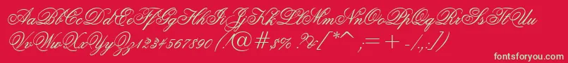 OuvertureScript Font – Green Fonts on Red Background