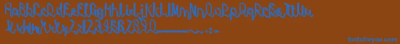 Tape Font – Blue Fonts on Brown Background